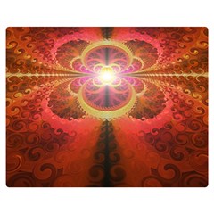 Liquid Sunset, A Beautiful Fractal Burst Of Fiery Colors Double Sided Flano Blanket (medium)  by jayaprime