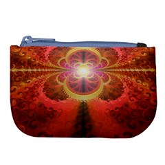 Liquid Sunset, A Beautiful Fractal Burst Of Fiery Colors Large Coin Purse