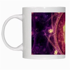 A Gold And Royal Purple Fractal Map Of The Stars White Mugs