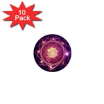 A Gold And Royal Purple Fractal Map Of The Stars 1  Mini Buttons (10 pack)  Front