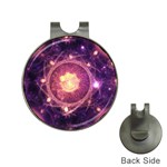 A Gold And Royal Purple Fractal Map Of The Stars Hat Clips with Golf Markers Front