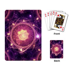 A Gold And Royal Purple Fractal Map Of The Stars Playing Card