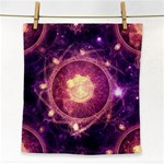 A Gold And Royal Purple Fractal Map Of The Stars Face Towel Front