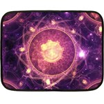 A Gold And Royal Purple Fractal Map Of The Stars Fleece Blanket (Mini) 35 x27  Blanket