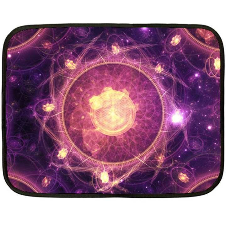 A Gold And Royal Purple Fractal Map Of The Stars Fleece Blanket (Mini)