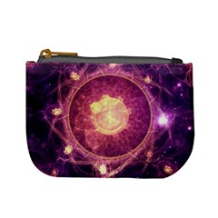 A Gold And Royal Purple Fractal Map Of The Stars Mini Coin Purses