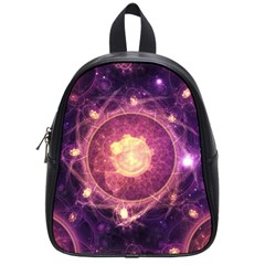 A Gold And Royal Purple Fractal Map Of The Stars School Bags (small) 