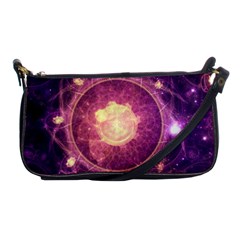 A Gold And Royal Purple Fractal Map Of The Stars Shoulder Clutch Bags