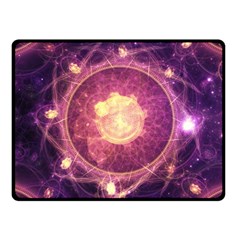 A Gold And Royal Purple Fractal Map Of The Stars Fleece Blanket (small)