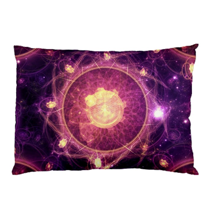 A Gold And Royal Purple Fractal Map Of The Stars Pillow Case (Two Sides)