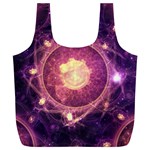 A Gold And Royal Purple Fractal Map Of The Stars Full Print Recycle Bags (L)  Front