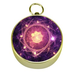 A Gold And Royal Purple Fractal Map Of The Stars Gold Compasses by jayaprime