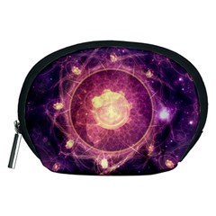 A Gold And Royal Purple Fractal Map Of The Stars Accessory Pouches (medium) 