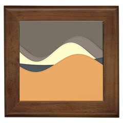 Wave Chevron Waves Material Framed Tiles by Mariart