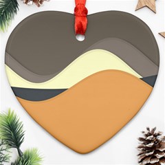 Wave Chevron Waves Material Ornament (heart)