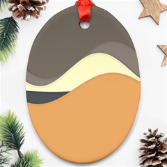 Wave Chevron Waves Material Oval Ornament (two Sides)