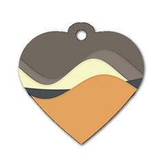 Wave Chevron Waves Material Dog Tag Heart (two Sides)