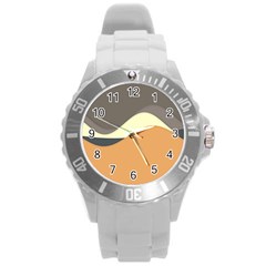 Wave Chevron Waves Material Round Plastic Sport Watch (l)