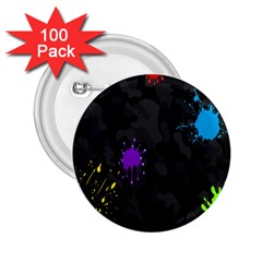 Black Camo Shot Spot Paint 2 25  Buttons (100 Pack) 