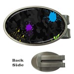 Black Camo Shot Spot Paint Money Clips (Oval)  Front