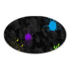 Black Camo Shot Spot Paint Oval Magnet