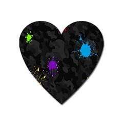 Black Camo Shot Spot Paint Heart Magnet