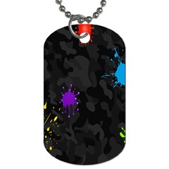 Black Camo Shot Spot Paint Dog Tag (one Side) by Mariart