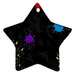 Black Camo Shot Spot Paint Star Ornament (two Sides) by Mariart