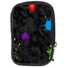 Black Camo Shot Spot Paint Compact Camera Cases by Mariart