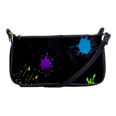 Black Camo Shot Spot Paint Shoulder Clutch Bags