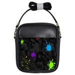 Black Camo Shot Spot Paint Girls Sling Bags Front