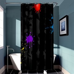 Black Camo Shot Spot Paint Shower Curtain 36  X 72  (stall) 