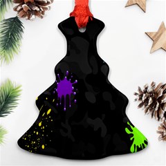 Black Camo Shot Spot Paint Christmas Tree Ornament (two Sides) by Mariart