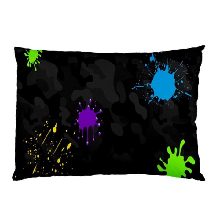 Black Camo Shot Spot Paint Pillow Case (Two Sides)