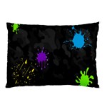 Black Camo Shot Spot Paint Pillow Case (Two Sides) Back