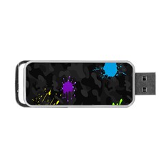 Black Camo Shot Spot Paint Portable Usb Flash (two Sides) by Mariart