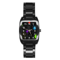 Black Camo Shot Spot Paint Stainless Steel Barrel Watch by Mariart