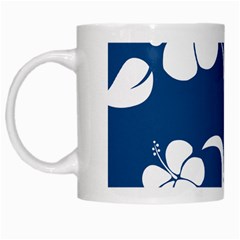 Blue Hawaiian Flower Floral White Mugs by Mariart