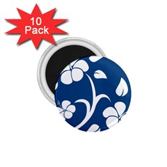 Blue Hawaiian Flower Floral 1 75  Magnets (10 Pack)  by Mariart