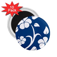 Blue Hawaiian Flower Floral 2 25  Magnets (10 Pack)  by Mariart