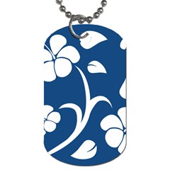 Blue Hawaiian Flower Floral Dog Tag (one Side) by Mariart