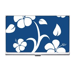 Blue Hawaiian Flower Floral Business Card Holders by Mariart