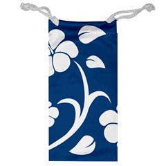 Blue Hawaiian Flower Floral Jewelry Bag by Mariart