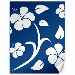 Blue Hawaiian Flower Floral Canvas 12  X 16  