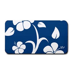 Blue Hawaiian Flower Floral Medium Bar Mats