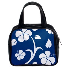 Blue Hawaiian Flower Floral Classic Handbags (2 Sides) by Mariart