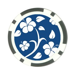 Blue Hawaiian Flower Floral Poker Chip Card Guard (10 Pack)