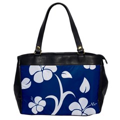 Blue Hawaiian Flower Floral Office Handbags by Mariart