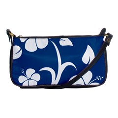 Blue Hawaiian Flower Floral Shoulder Clutch Bags by Mariart