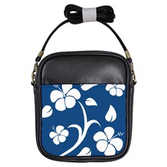 Blue Hawaiian Flower Floral Girls Sling Bags by Mariart